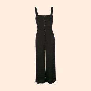 Reformation Black Della Jumpsuit 0P